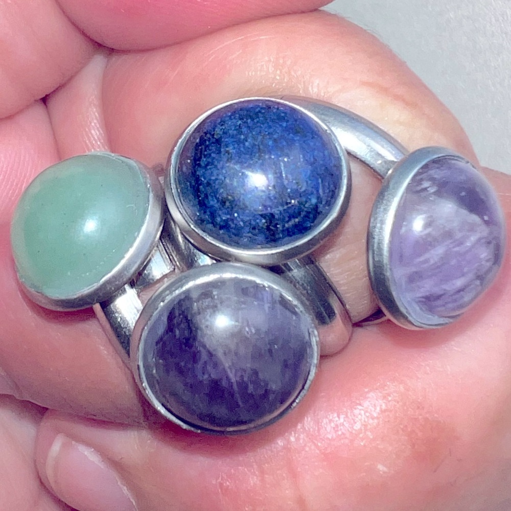 Adjustable Gemstone Ring Set - Picture 5 of 5